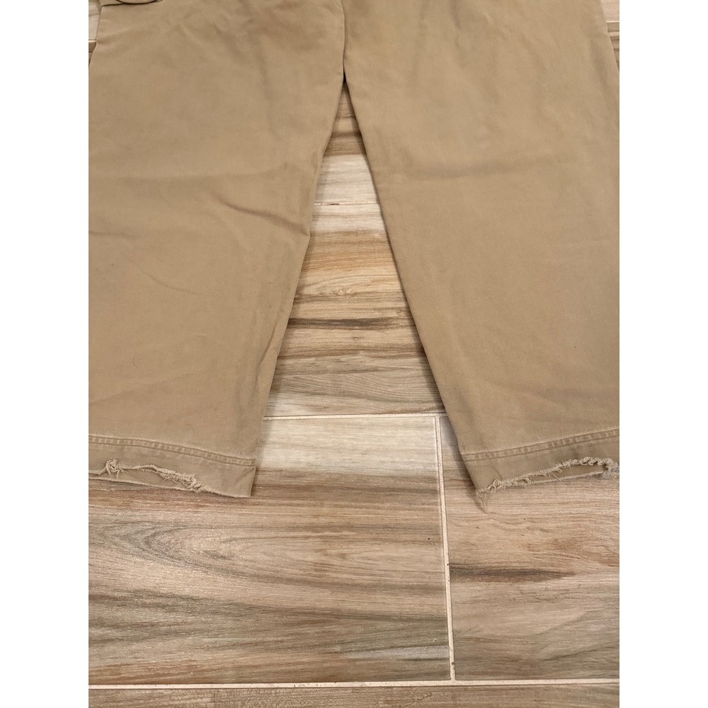 Vintage Abercrombie & Fitch Mens Khaki Cargo Pants 34R Relaxed Cotton Tan - Picture 4 of 6
